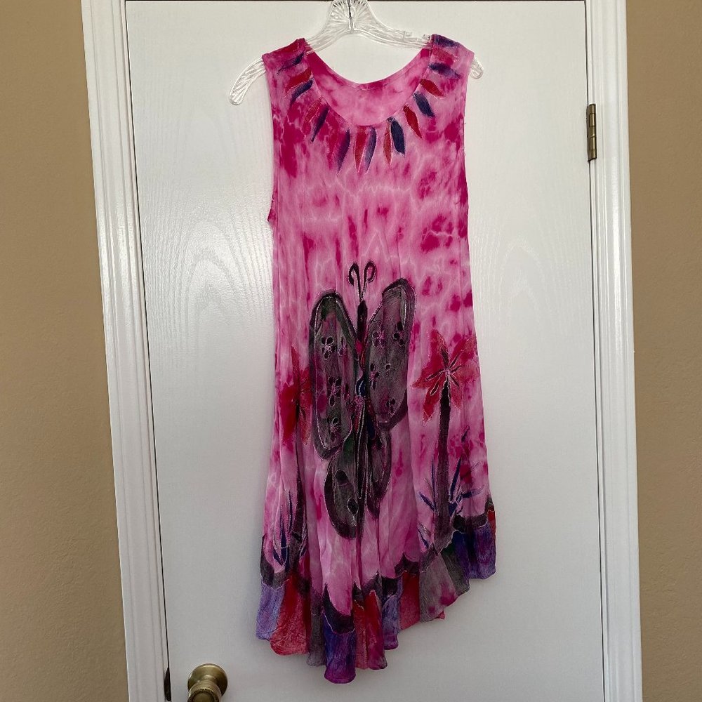unbranded tie dye butterfly sleeveless sundress